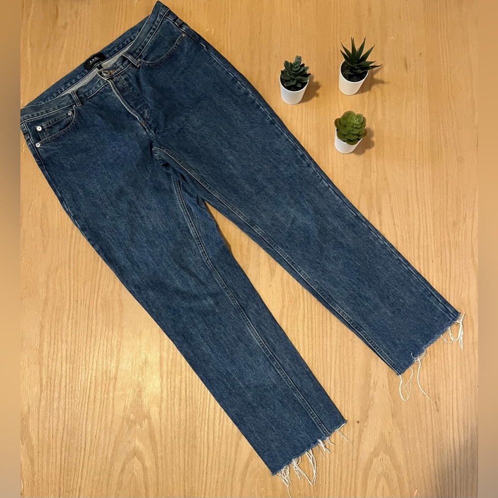 A.P.C. Low Standard Straight Leg Raw Hem Jeans